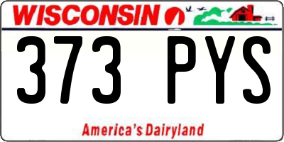 WI license plate 373PYS