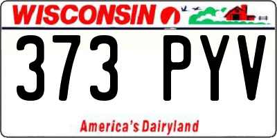 WI license plate 373PYV