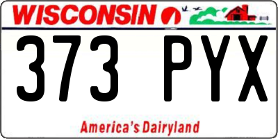 WI license plate 373PYX
