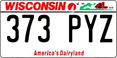 WI license plate 373PYZ