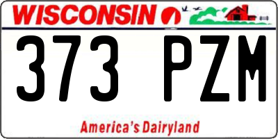 WI license plate 373PZM