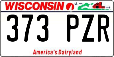 WI license plate 373PZR