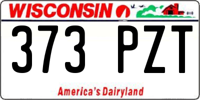 WI license plate 373PZT