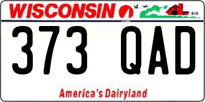 WI license plate 373QAD