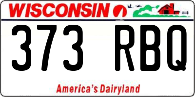 WI license plate 373RBQ