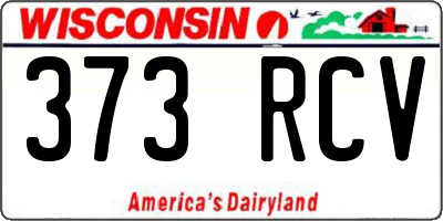 WI license plate 373RCV
