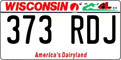 WI license plate 373RDJ