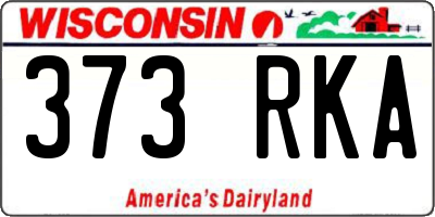 WI license plate 373RKA