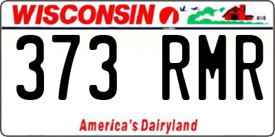 WI license plate 373RMR