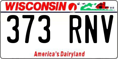 WI license plate 373RNV