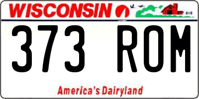 WI license plate 373ROM