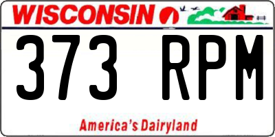 WI license plate 373RPM