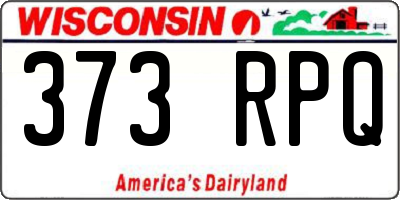 WI license plate 373RPQ