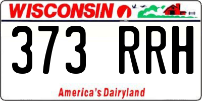 WI license plate 373RRH
