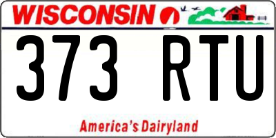WI license plate 373RTU