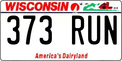 WI license plate 373RUN