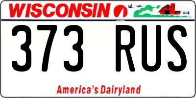 WI license plate 373RUS