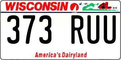 WI license plate 373RUU
