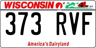 WI license plate 373RVF