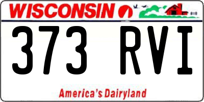 WI license plate 373RVI