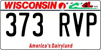 WI license plate 373RVP