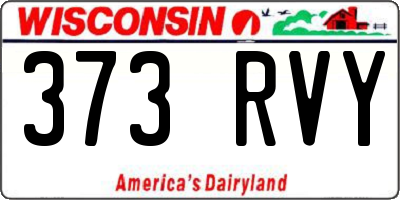 WI license plate 373RVY
