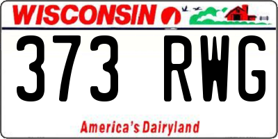WI license plate 373RWG