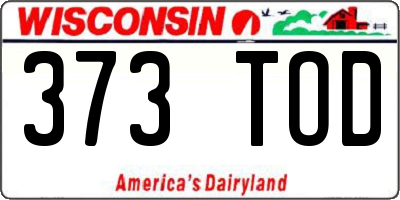 WI license plate 373TOD