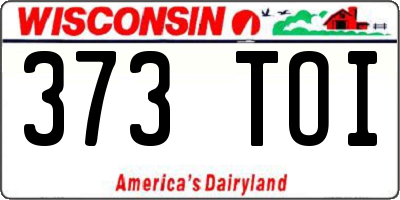 WI license plate 373TOI