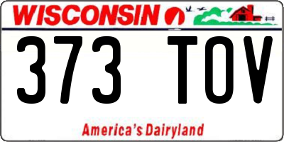 WI license plate 373TOV