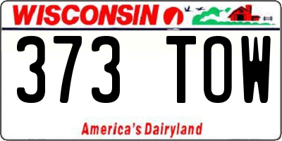 WI license plate 373TOW
