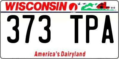 WI license plate 373TPA