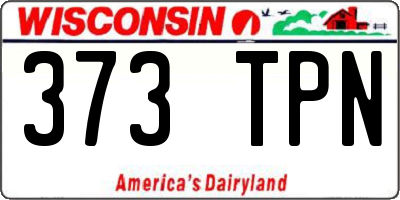 WI license plate 373TPN