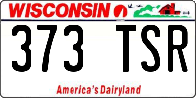 WI license plate 373TSR
