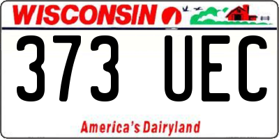 WI license plate 373UEC