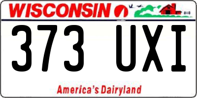 WI license plate 373UXI