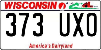 WI license plate 373UXO