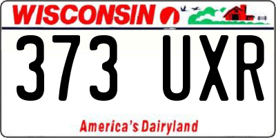 WI license plate 373UXR