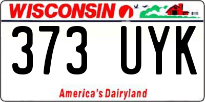 WI license plate 373UYK