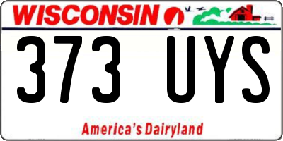 WI license plate 373UYS