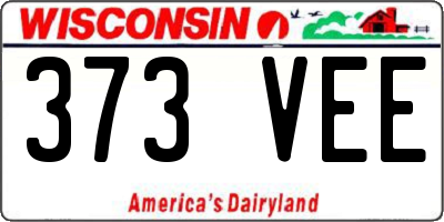 WI license plate 373VEE