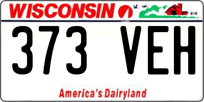 WI license plate 373VEH