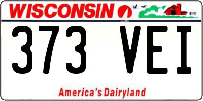 WI license plate 373VEI