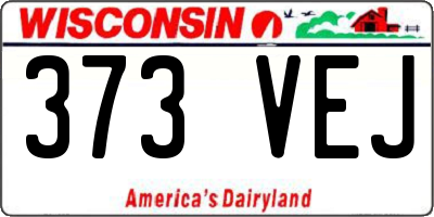 WI license plate 373VEJ