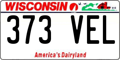 WI license plate 373VEL