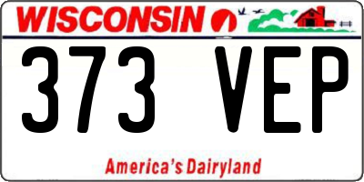 WI license plate 373VEP