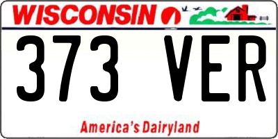 WI license plate 373VER