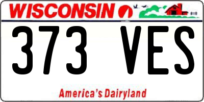 WI license plate 373VES