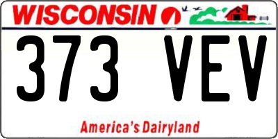 WI license plate 373VEV