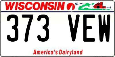 WI license plate 373VEW